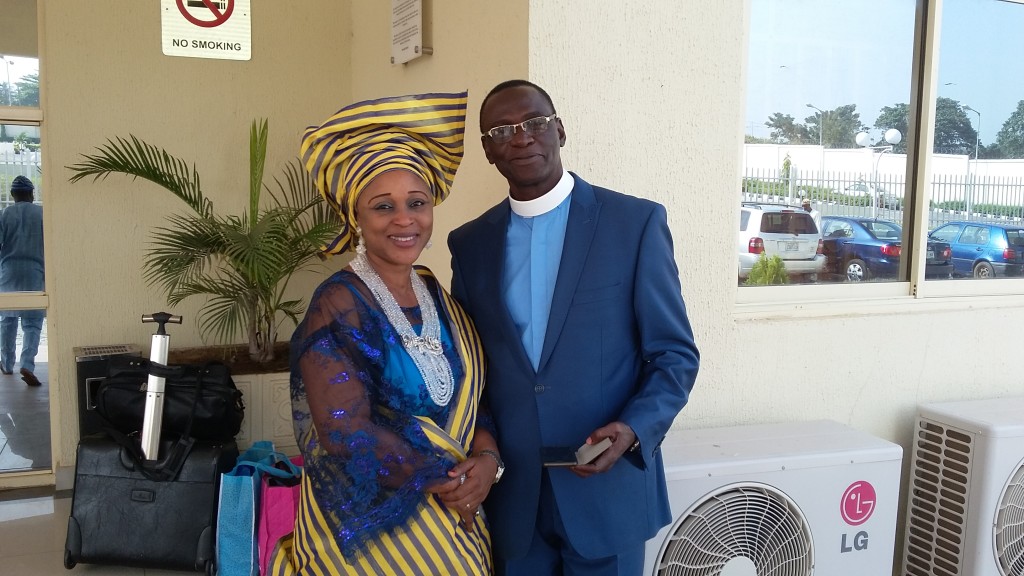 Rev'd. Adeyinka, Pastor of the day, and wife.